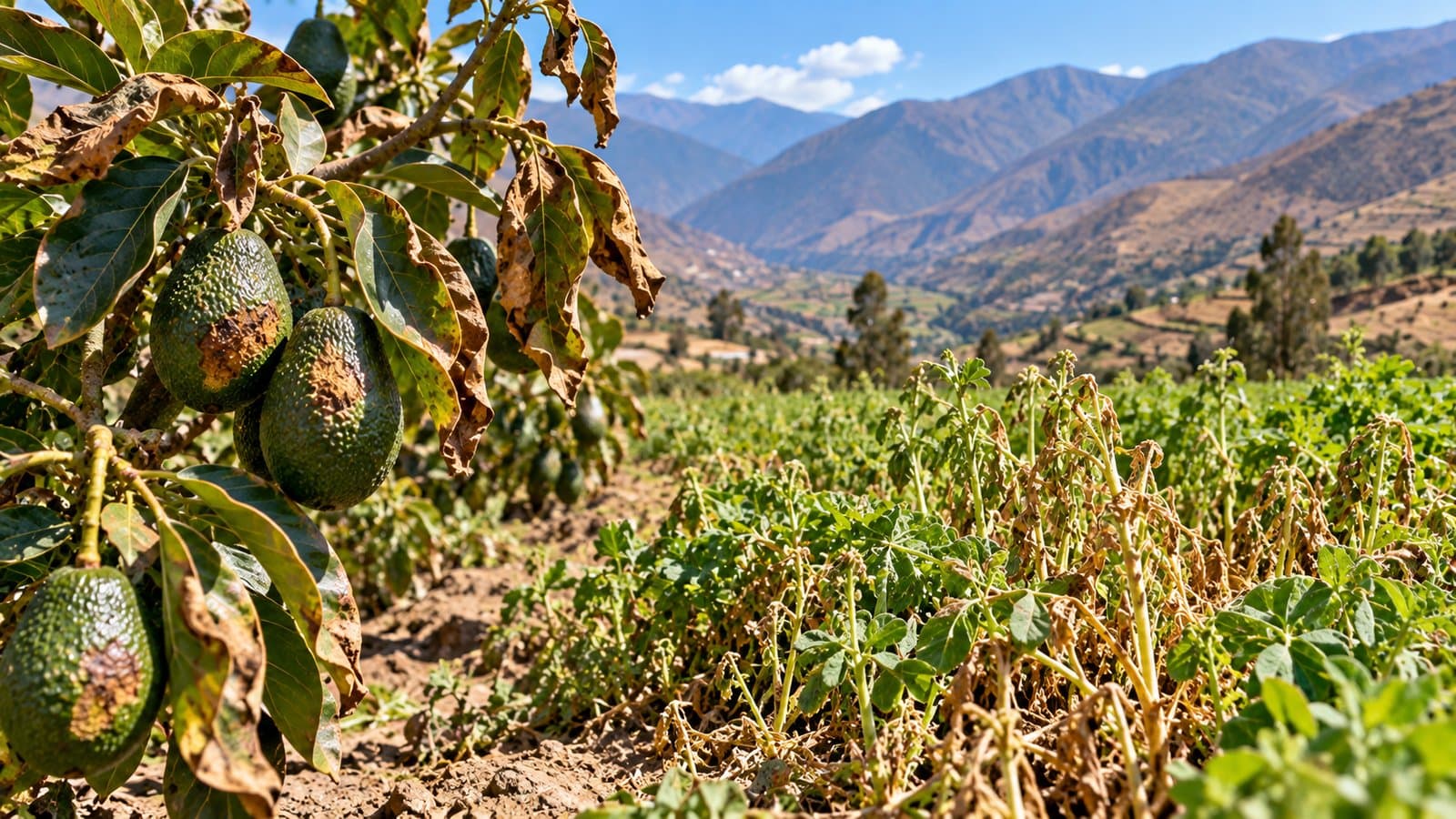 Áncash evalúa daños en cultivos de palto y alfalfa afectados en Ocros